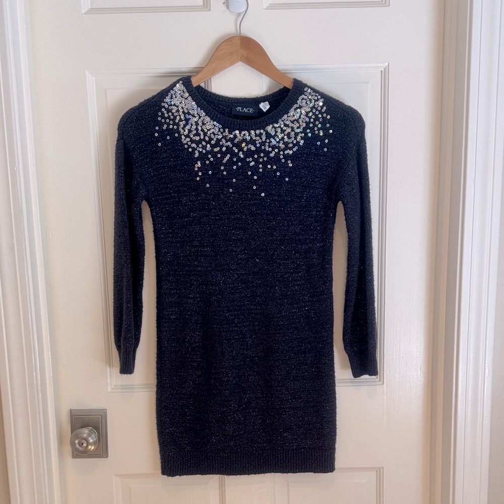 Girls Navy blue sweater dress size 7/8